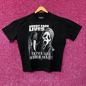 Ghostface Lives Scream Horror Film Graphic Print T-Shirt Medium